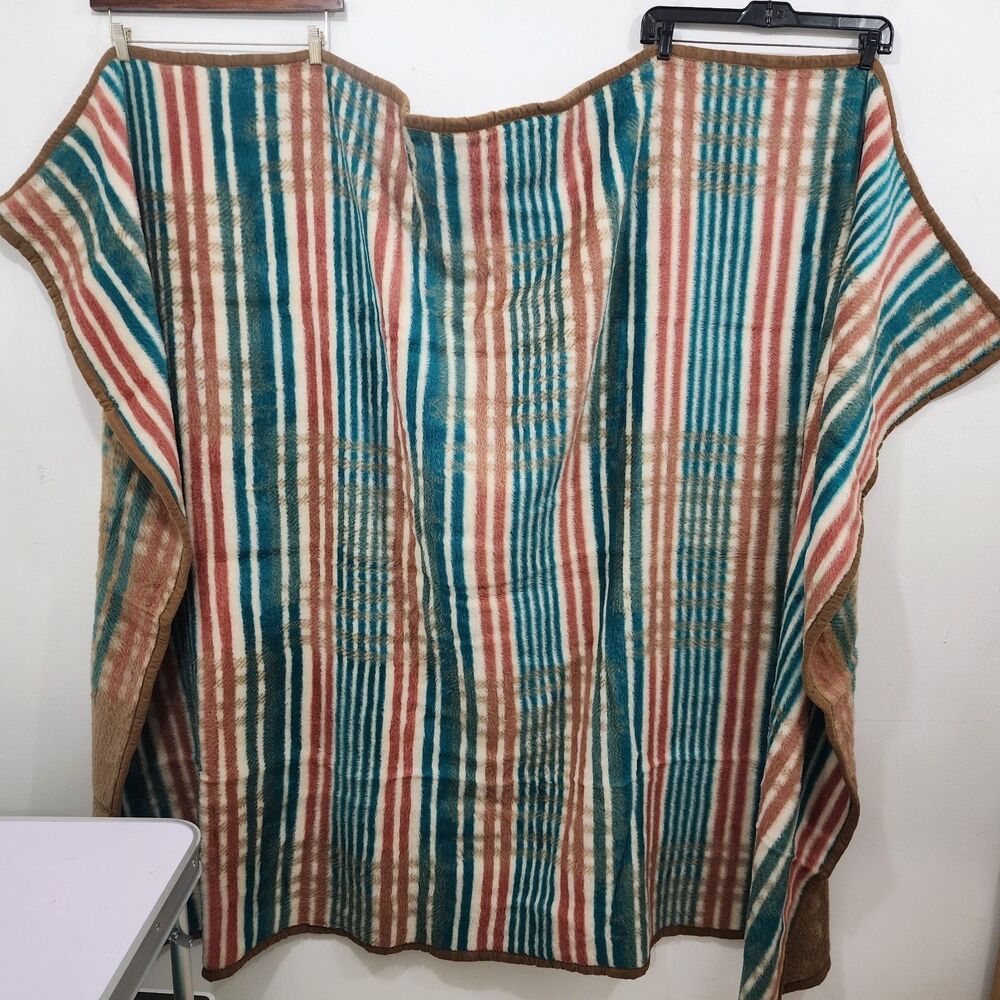 Columbine Cody Southwestern Camp Blanket Stripe Serape Wool Cabin Throw 60x80